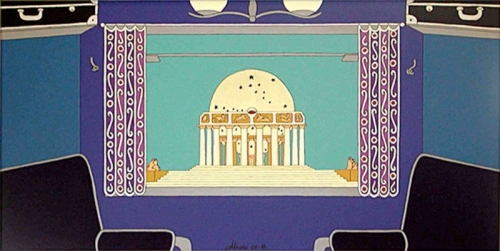 CASA DEL COSMOPOLITA acrilico su tela 60x120 - 2001