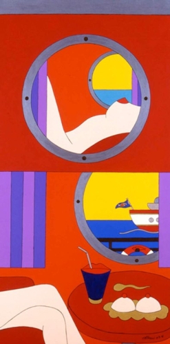 DENTRO E FUORI acrilico su tela 120x60 - 2003