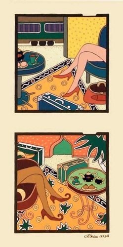 GAMBE IN ATTESA acrilico su tela 100x50 - 1999