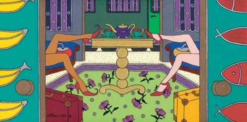 GAMBE PER TE acrilico su tela 50x100 - 1999