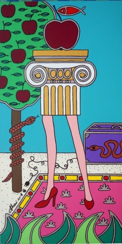 Giampaolo Atzeni__Donna colonna 2018_80x40_acrilico su tela