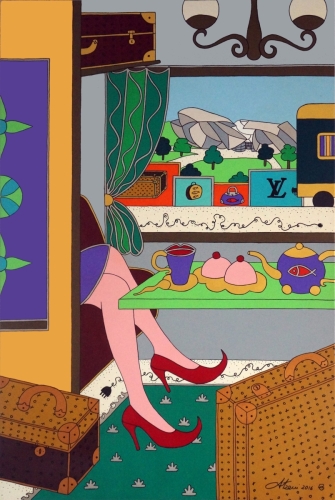 Giampaolo Atzeni__Orient Express Parigi 2016_150x100_acrilico su tela