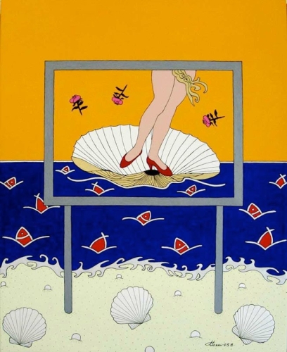 LE GAMBE DI VENERE acrilico su tela 100x80 - 2004