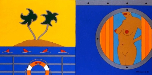 LISOLA acrilico su tela 60x120 - 2003