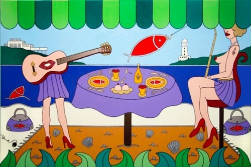 La musica del mare, acrilico su tela 100x150 cm.