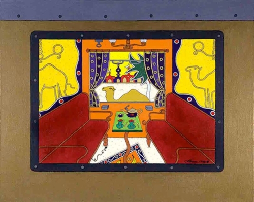 MOSCHEA acrilico su tela 80x100 - 1998