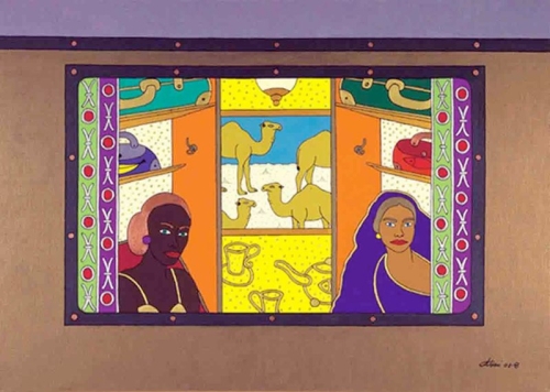 ORIENT EXPRESS acrilico su tela 100x140 - 2001