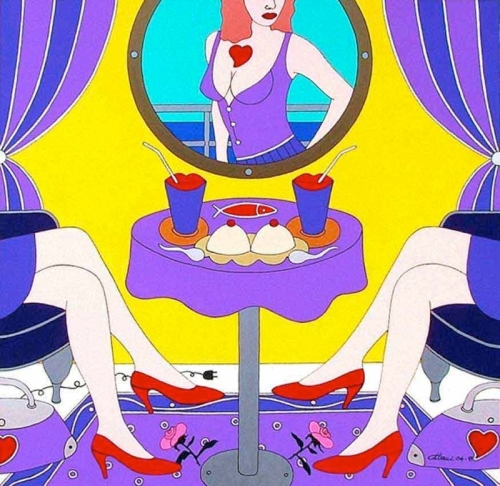 TRE GRAZIE IN VIAGGIO acrilico su tela 100x100 - 2004