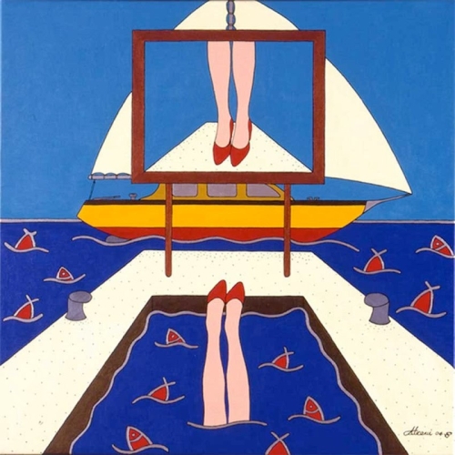 TUFFATI acrilico su tela 80x80 - 2004