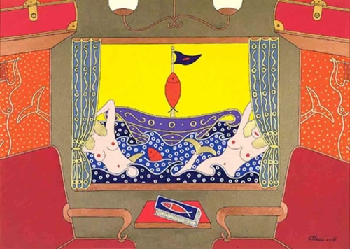 ULISSE IN VIAGGIO acrilico su tela 100x140 - 2001