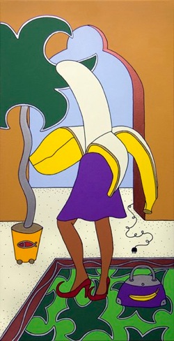 Banana, acrilico su tela 120x60 cm.