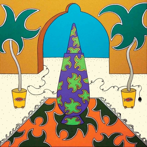 Un vaso per me, acrilico su tela 80x80